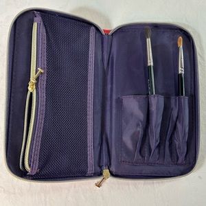 Isaac Mizrahi New York Zip Around Make-Up Brush Case Red Purple